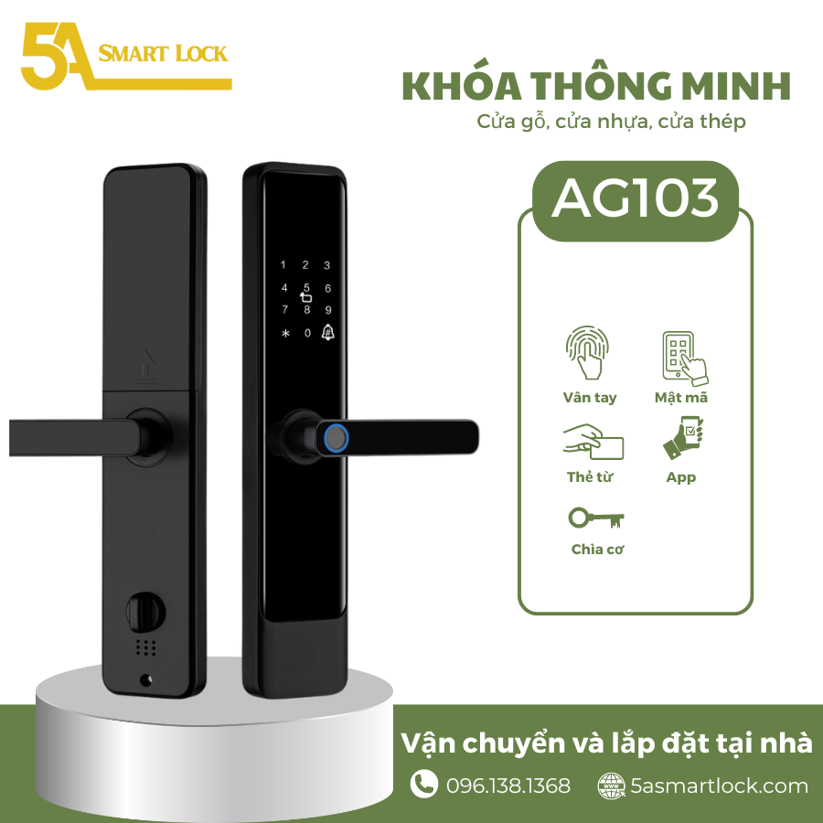 Khóa cửa vân tay cửa Gỗ AG103